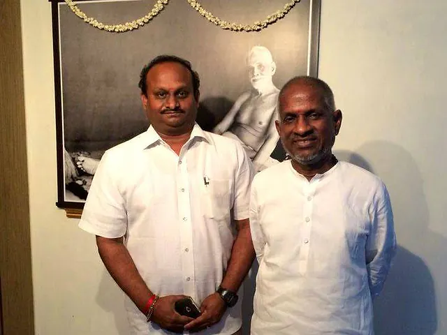 With a guest of honour. A photograph of R.J. Bhuvanesh from the KRM Group of Schools archive